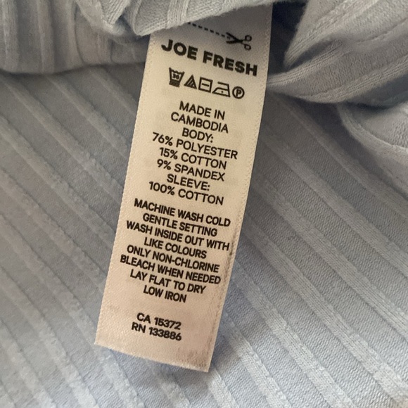 Joe Fresh Pastel Baby Blue Embroidered Short Sleeve Shirt Size XS - Picture 11 of 11